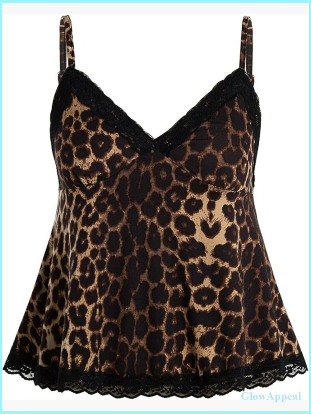 Lace Cami Spaghetti Strap Striped Babydoll Tank Top